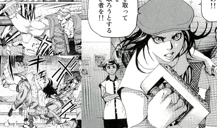Вольф из "ARMS" (слева вверху), Атори Акира из «D-Live!!» (слева внизу), Рюсаки Рэйка из манги «ADAMAS» (справа) 