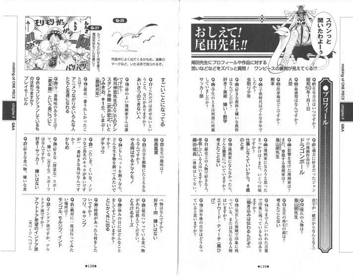 фрагмент интервью "Расскажите! Ода-сэнсэй!!" © Эйитиро Ода «One Piece: Blue Grand Data File»